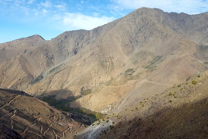 2 Days Private Hiking Toubkal Mountain from Marrakech - Day 1 in the High Atlas: villages, Chamharouch lunch, and Toubkal Refuge