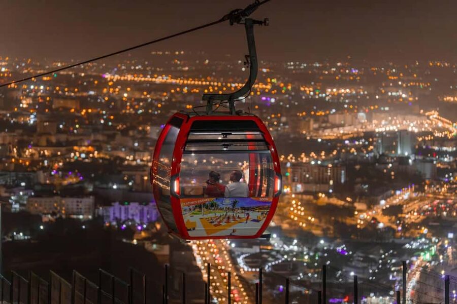 Agadir: Night Cable Car Round-Trip Ticket - The LED-lit night cabin ride, from Agadir to the viewpoint