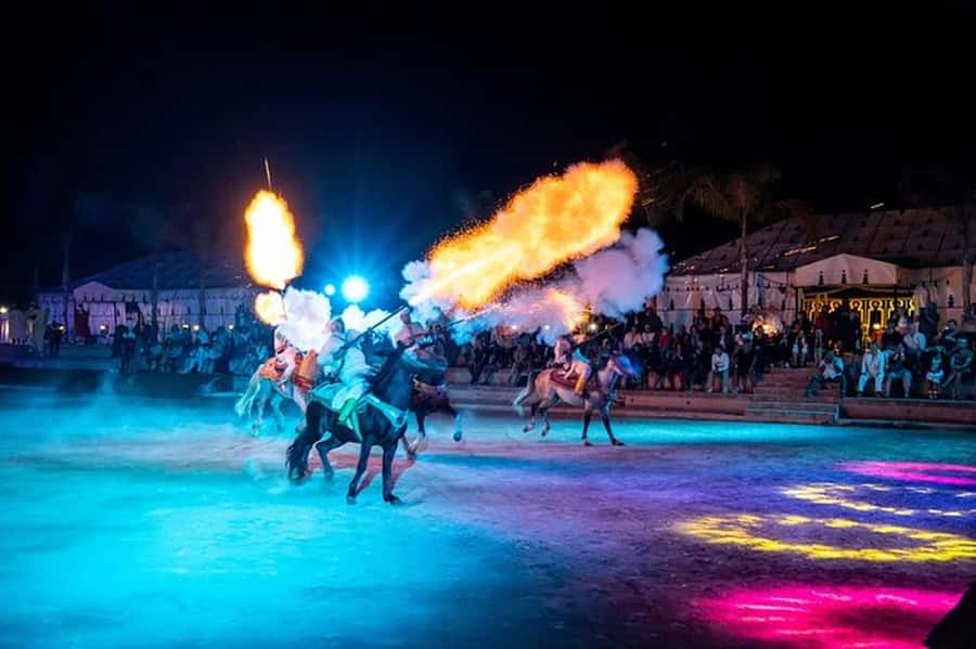 Agadir / Taghazout : Chems Ayour Fantasia Show & Dinner - The dinner show setup: what you’ll eat and when