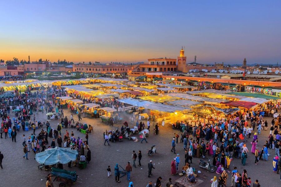 Agadir/Taghazout: Marrakech Trip with Licensed Tour Guide - Outside Koutoubia Mosque, then straight into Jamaa el Fna