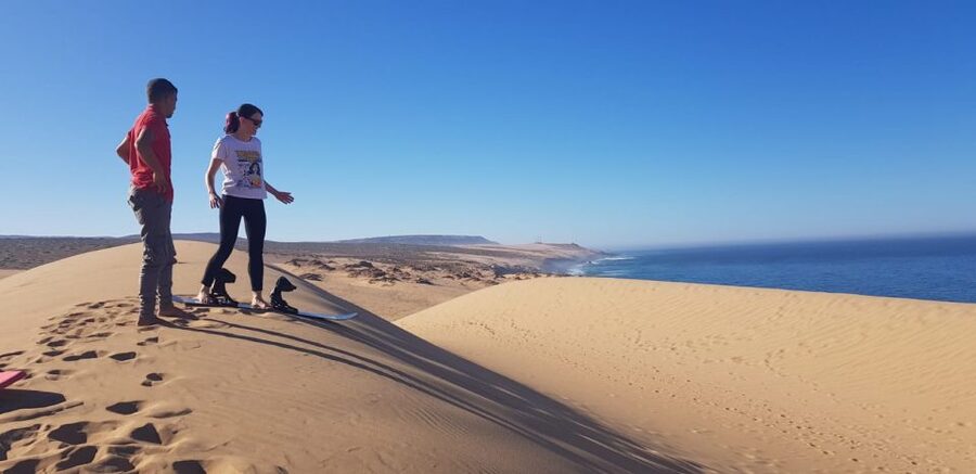 Agadir/Taghazout : Paradise Valley & Sandboarding with Lunch - Timlaline sandboarding: guided runs, different levels, real fun