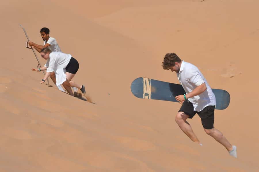 Agadir/Taghazout : Sandboarding & Sunset Camel Ride with BBQ - Timlalin (Timlaline) dunes: where the real fun starts
