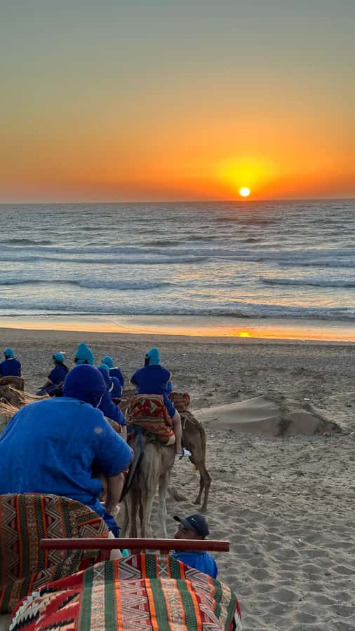 Agadir/Taghazout : Sandboarding & Sunset Camel Ride with BBQ - Sunset camel ride in nomad attire, not just a photo stop