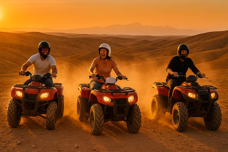 Agafay tour Quade Bike, Sunset and Romantic Dinner Show - The 40-minute quad bike ride across rocky desert trails