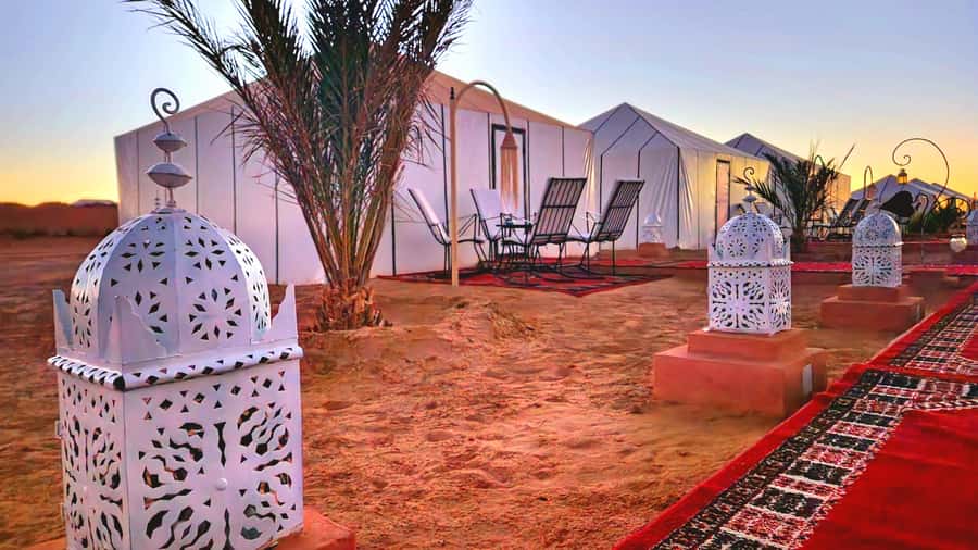 Camp Overnight in Merzouga's Erg Chebbi Dunes from Merzouga - The Berber-style camp setup, comfort level, and what you get in your tent