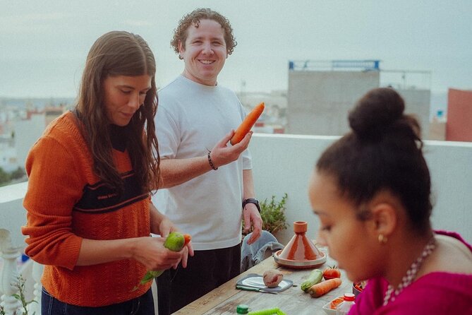 Cooking the Moroccan Way, Tamraght - Rooftop kitchen cooking in Tamraght, not a staged demo
