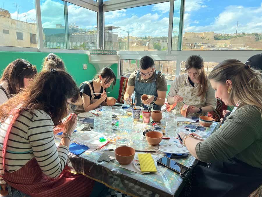 Creative Painting on Fes Pottery - What you paint, and what this workshop does not do