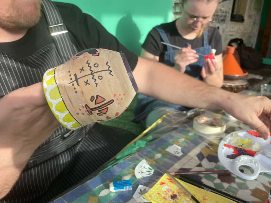 Creative Painting on Fes Pottery - The host vibe, tea, and getting help without stress