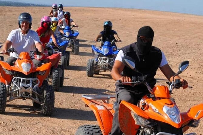 Desert quad biking and camel riding plus diner under stars - The quad bike part: briefing, practice, then dunes