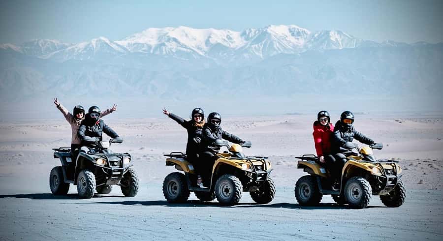 Evening Marrakech: Agafay Desert Quad , Camel & Dinner Shows - Quad Biking in the Rock-Strewn Agafay Desert, Shared Double Ride Notes