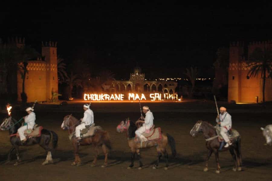 Fantasia 1001 Nights: Dinner + Show from Marrakech - Inside the caïdales tent: what the Moroccan feast feels like
