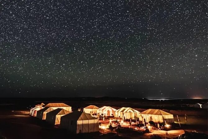 Fes to Fes Private Desert tour 1-night 2-Day Tour luxury camps - Luxury camp night: private tent, dinner, and drumming under the stars