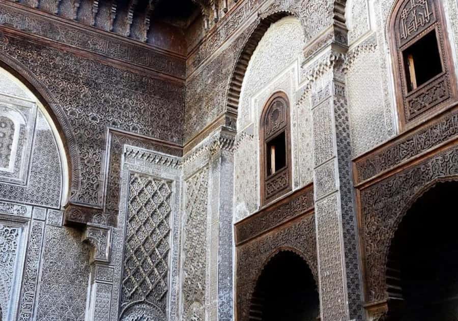 FEZ Medina Walking tour byLocal Guide & Fes Ramparts by car - Al Quaraouiyine University and Bou Inania Madrasa: religious architecture with context