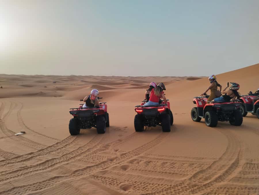 From Marrakech 3 Days Desert Merzouga with Camel & Quad bike - Quad biking at sunrise: the high-energy contrast to the dunes night