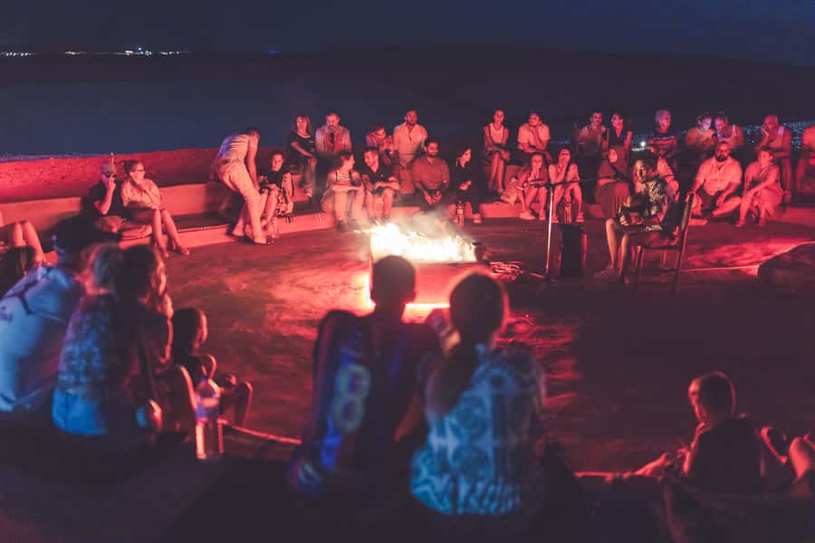 From Marrakech: Agafay Desert Camel Ride and Dinner and Show - Mint tea in a caidal tent: small moment, big mood
