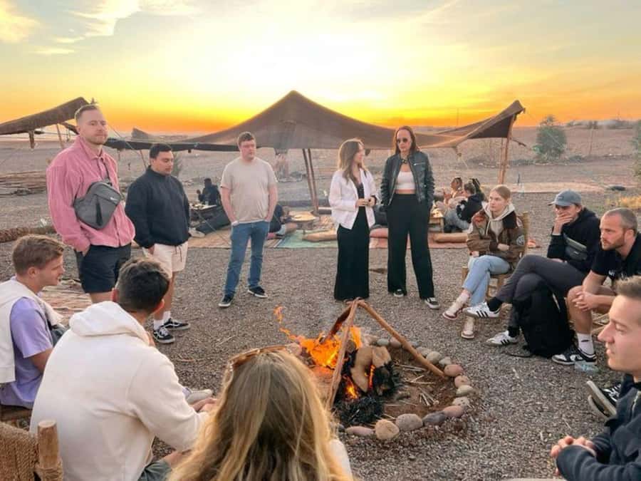 From Marrakech: Dinner in Agafay Desert with Sunset - Dinner under the stars: tagine, salad, and fruit the right way
