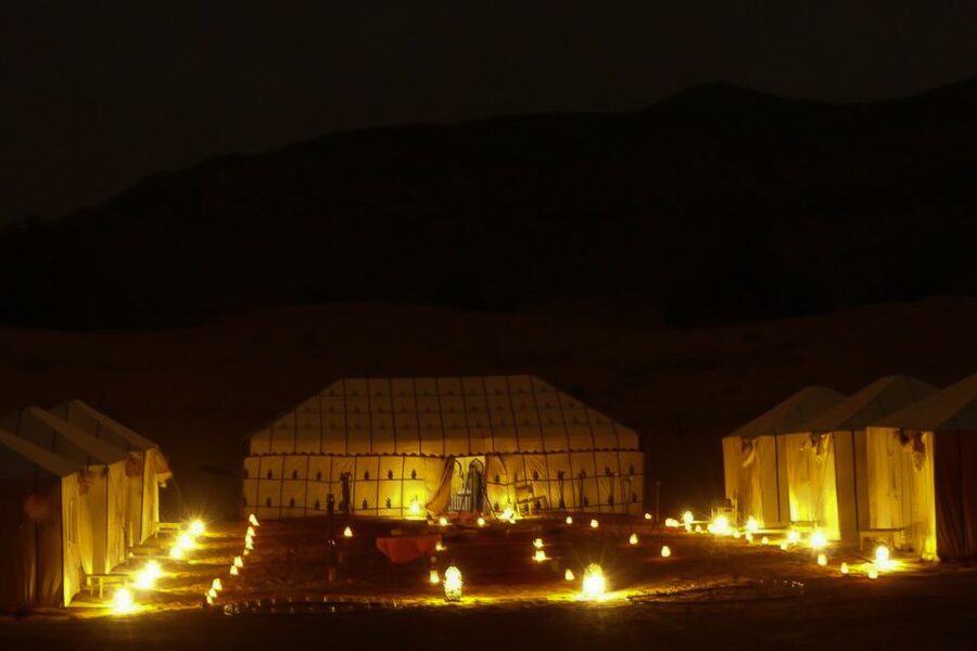 From Marrakech: Private 3-Day Desert Trip to Merzouga - The camel caravan and Erg Chebbi dunes at sunset