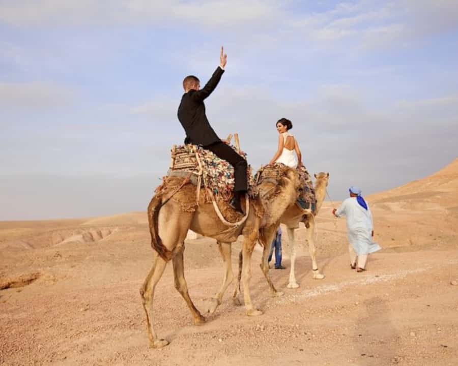 From Marrakech: Sunset Camel Ride in the Agafay Desert - Agafay Camp and free mint tea: a calm reset after the ride