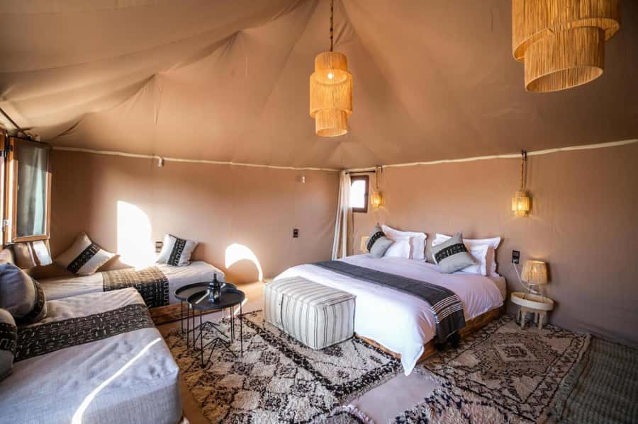 Marrakech: 3-day Exclusive Desert Luxury Tour; Quad & Camels - Erg Chebbi Camel Ride: Sunset, Dunes, and Sand-Boarding