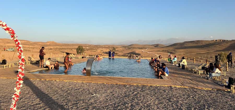 Marrakech Agafay Desert camel ride, Lunch & Swimming - Mint tea in a nomad tent and the Moroccan lunch that actually fills you up