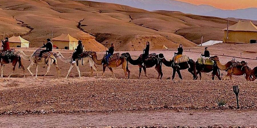 Marrakech: Agafay Desert Camel Rides, Dinner and Fire Show - Quad biking through Agafay dunes, fun with a key check