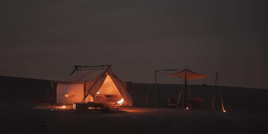 Marrakech: Agafay Desert Private Dinner w/ Music & Fire Show - Arrival at camp: tea, your private tent, and a personal-feeling setup