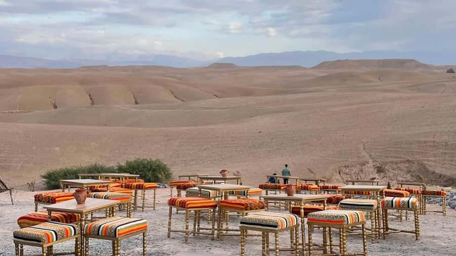 Marrakech: Agafay Desert Quad, Camel or Pool Day with Lunch - Dinner show and entertainment: Gnawa music, belly dancers, fire acts