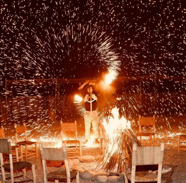 Marrakech: Agafay Desert Quad, Camel Ride & Dinner Show - Desert camp dinner show: tagine, Berber music, and fire performances