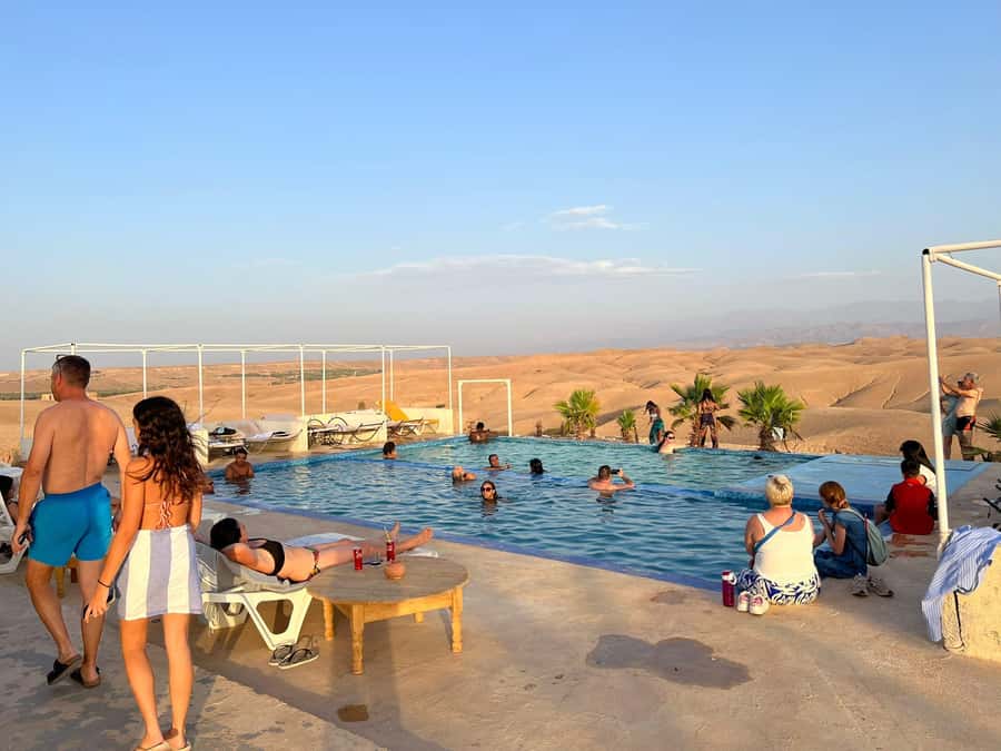 Marrakech: Agafay Desert Quad Camel Rides, Pool, Dinner Show - Quad biking in rocky Agafay, then camel at sunset