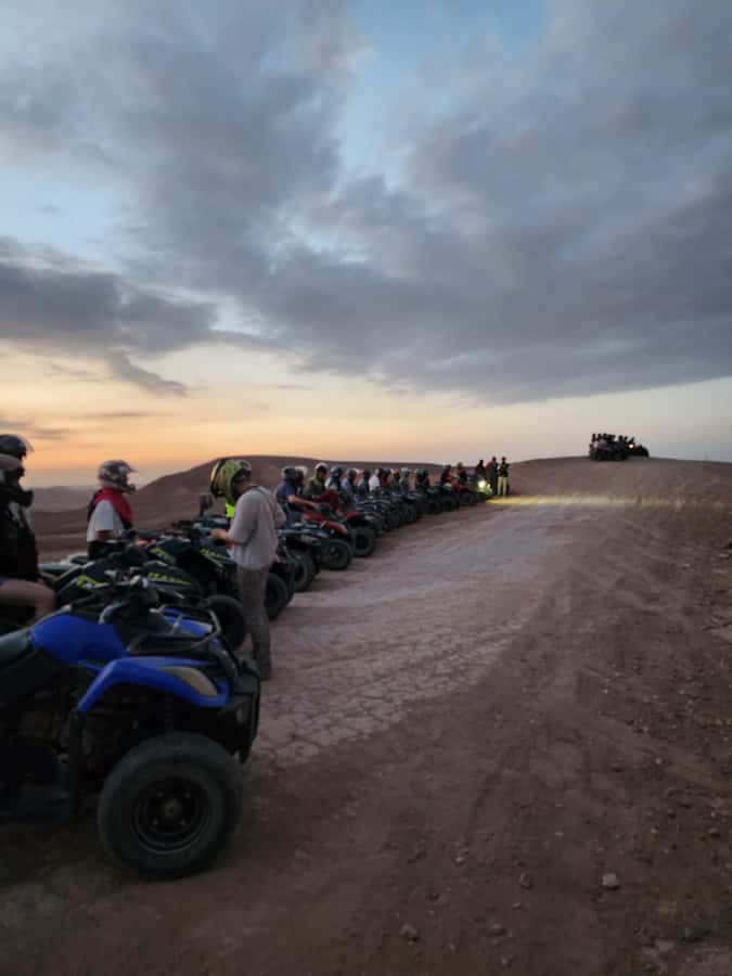 Marrakech: Agafay Desert Sunset Camel Ride, Quad & Dinner - Guided quad bikes in Agafay: the thrill, the safety rules, and the photo moment