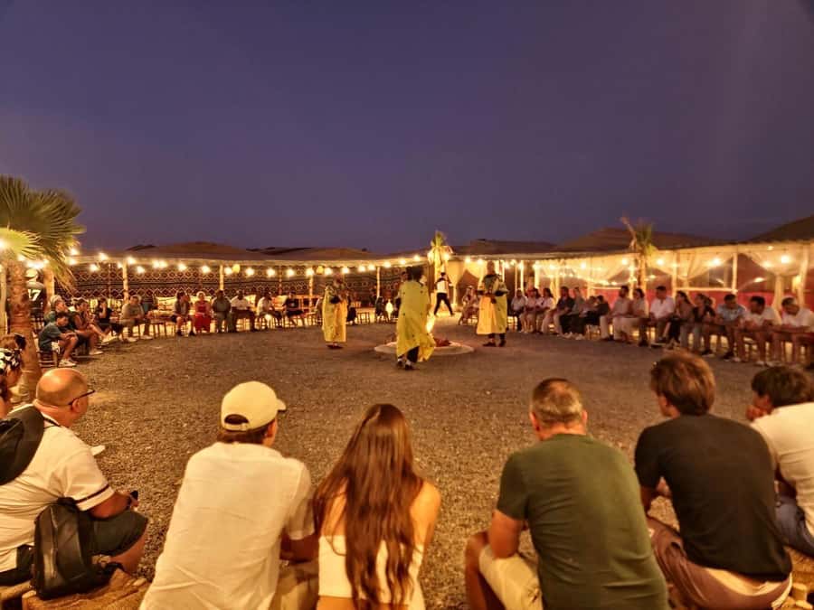 Marrakech: Agafay Desert Sunset Camel Ride, Quad & Dinner - Desert dinner, live music, and a fire show under the stars
