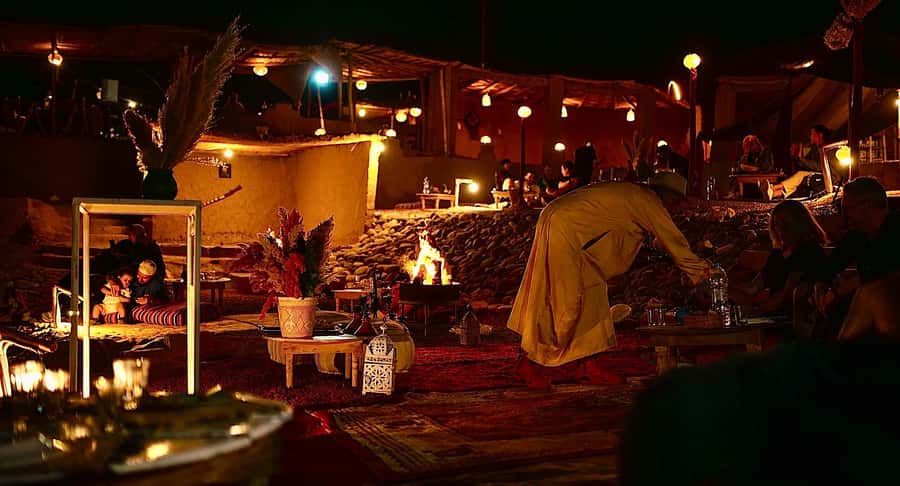 Marrakech: Agafay Ds Sunset with Dinner, Show & Tuareg Music - The Music, Dance, and Fire Show That Pulls Everything Together