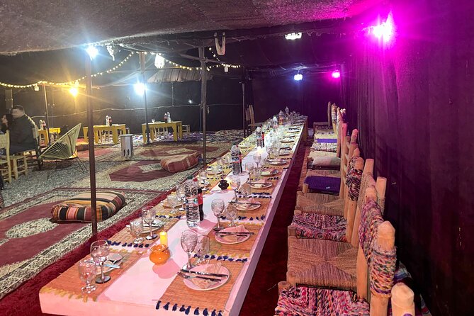 Marrakech Agafay quad bike camel ride with diner music fier show - The VIP dinner spectacle: Moroccan performances plus a fire show