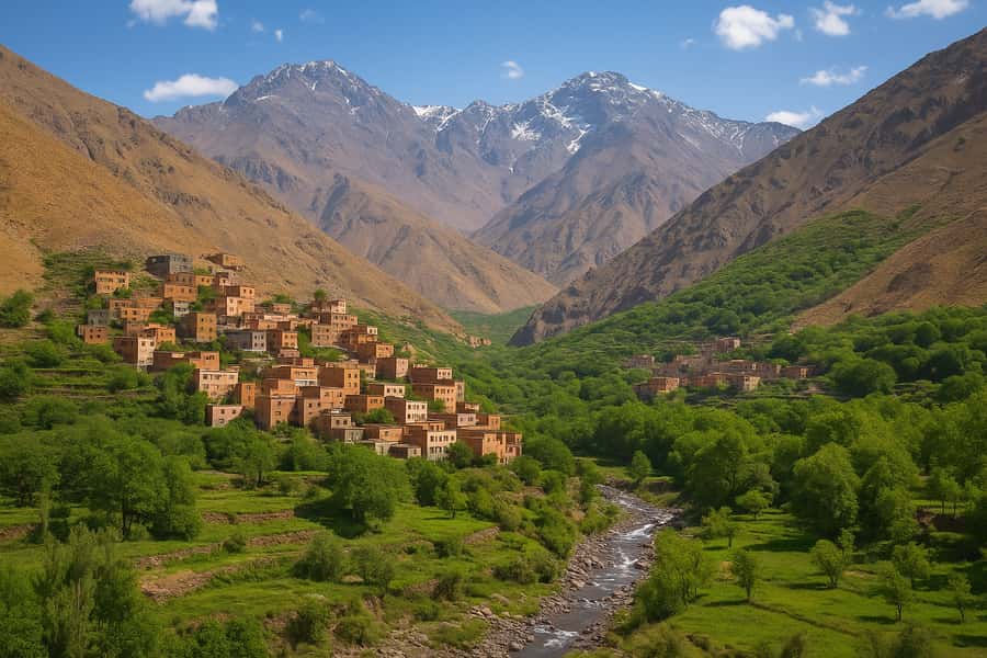 Marrakech: Atlas Mountains & Valleys Waterfall Hike w/ Lunch - Lunch at a family guesthouse: tagine with a view