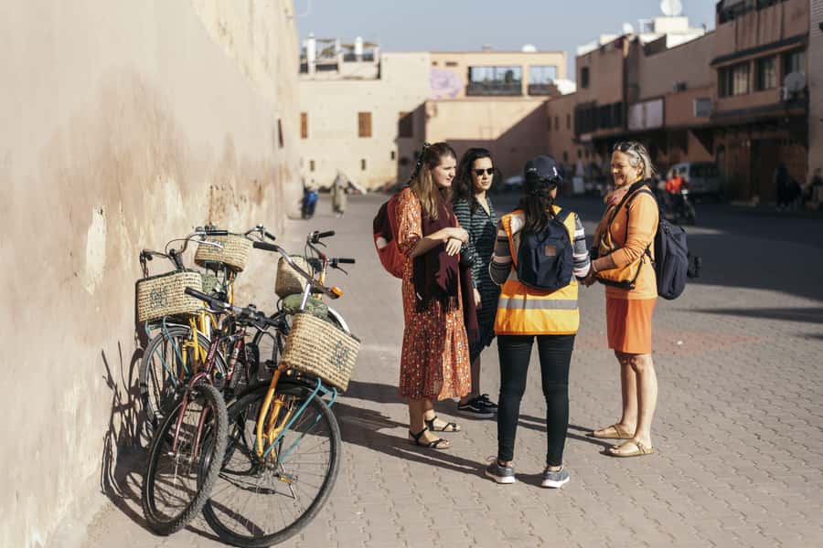 Marrakech: Cultural Bicycle Tour with Pastry and Tea - Dar El-Makhzen gardens and the Royal Palace from the public side