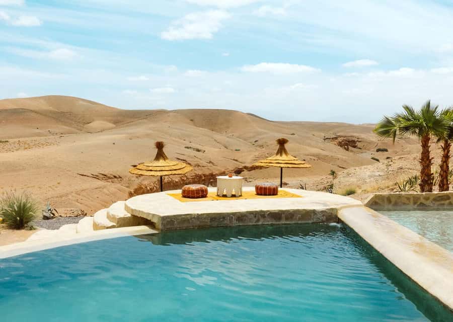 Marrakech: Day Pass in The Desert, swimming pool and lunch - Agafay Desert camp: lunch with real Moroccan comfort food