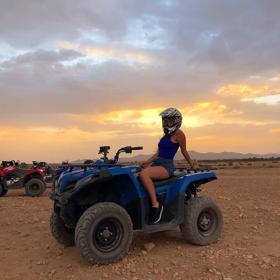 Marrakech: Desert and Palm Grove Sunset Quad Tour with Tea - Pickup and the van ride out of Marrakech