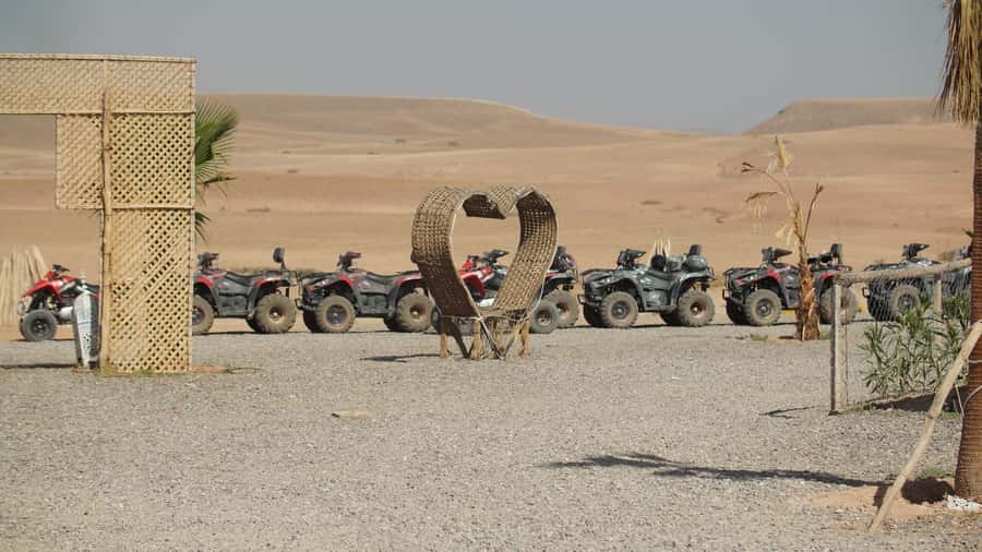 Marrakech Desert Sunset: Quad Biking, Dinner & Fire Show - Moroccan dinner in a desert camp, the dishes you should look for