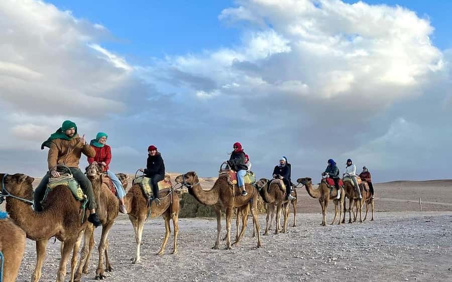 Marrakech Dinner Show Agafay Desert with Camels swiming pool - Camel Ride at Sunset: How the Desert Time Feels