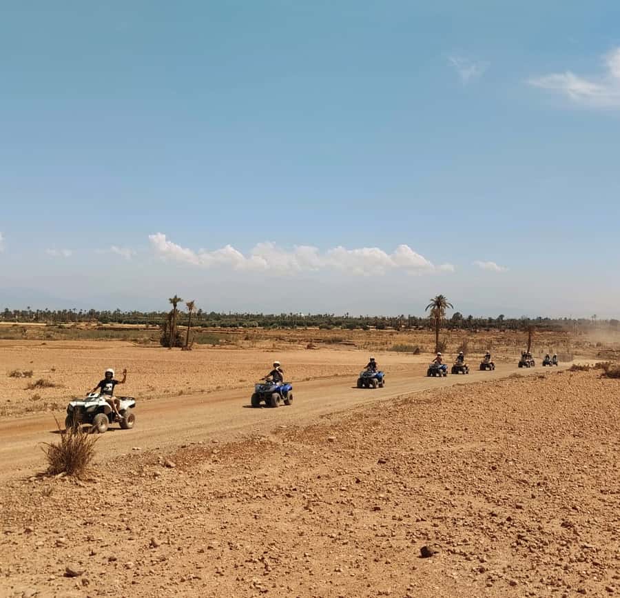 Marrakech:excursion quad in Oasis palm & jbilat desert,tea - The 3-hour flow: safety talk, Berber tea break, then quad time