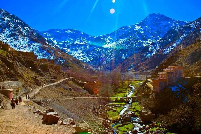 Marrakech High Atlas mountains 3 Valleys waterfalls & Camel Ride - Camel ride across sandy plains, plus Moroccan outfit fun