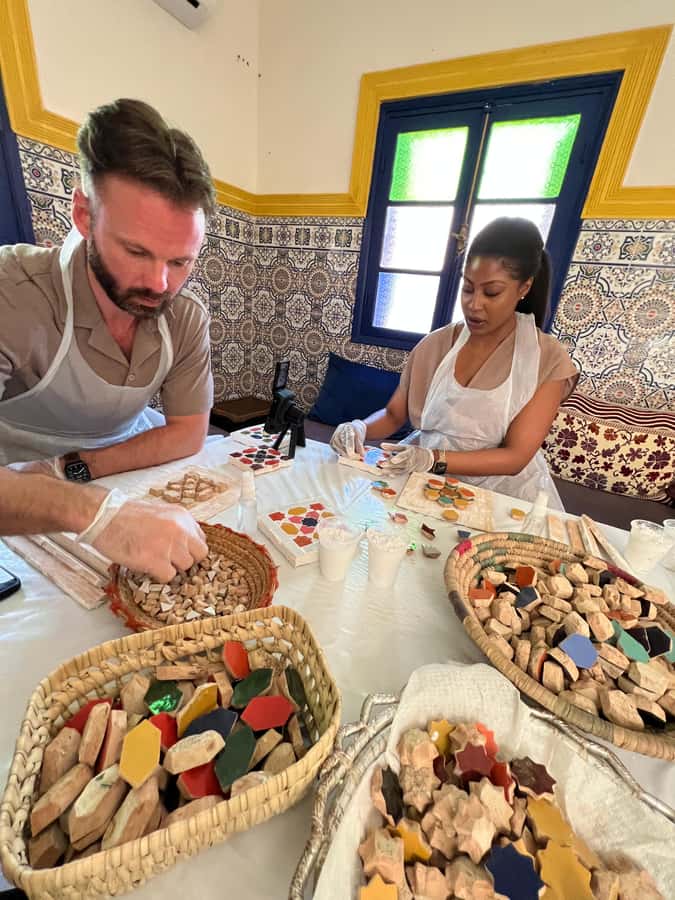 Marrakech: Make Your Own Moroccan Zellige Mosaic Masterpiece - Studio Setup, Time, Materials, and What to Wear