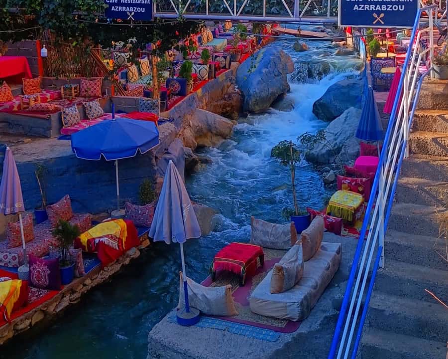 Marrakech: Ourika Valley Trip with Waterfall Hike - Lunch by the river: plan for it, and aim for a relaxed seat