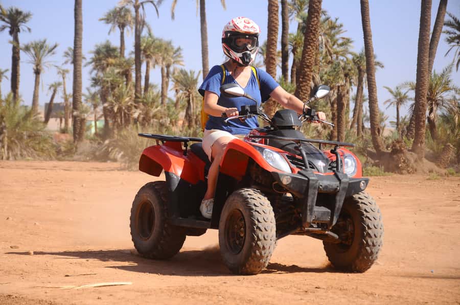 Marrakech: Palm Grove Quad Bike Tour - Helmets, glasses, and a short “how to drive” lesson