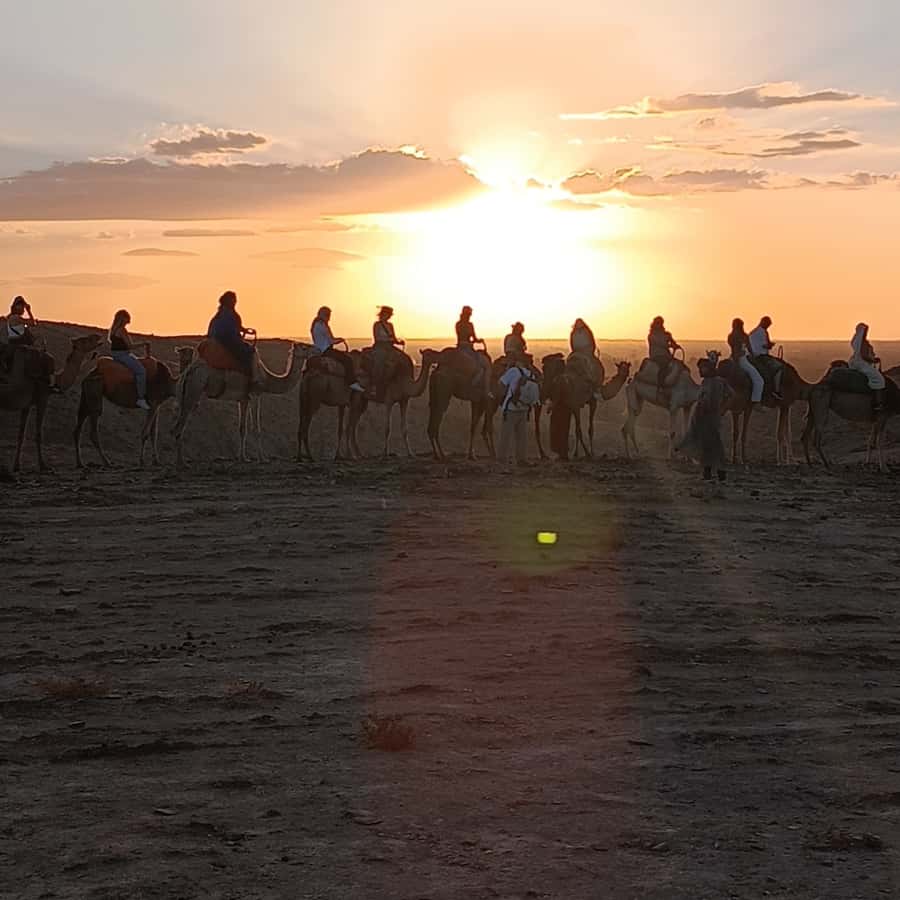 Marrakech: Quad Bike & Camel with dinner show & sunset - Agafay Desert at sunset: what this Marrakech night tour feels like
