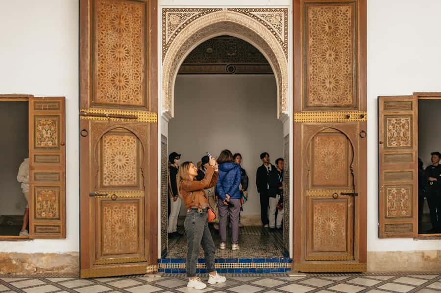 Marrakech: Saadian Tombs & Bahia Palace, Medina Guided Tour - Bahia Palace: 19th-century rooms, painted ceilings, and gardens that cool you off