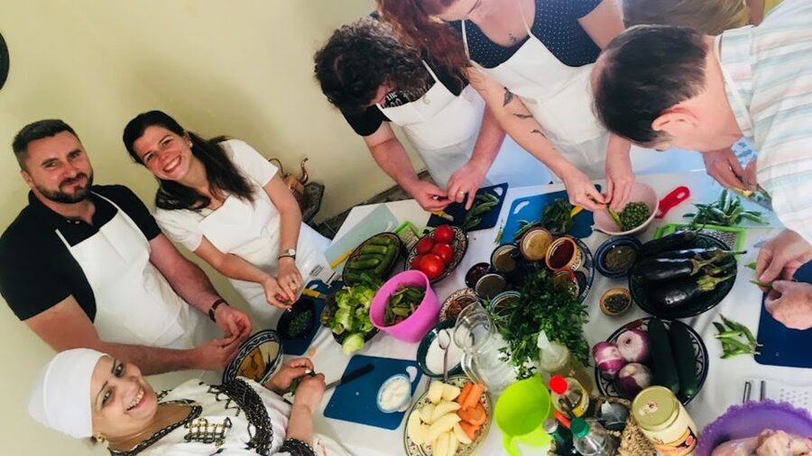 Marrakech: Traditional Moroccan Cooking Class & Market Visit - What you cook at Khmisa Workshops: starters, tagines, and Pastilla of Milk