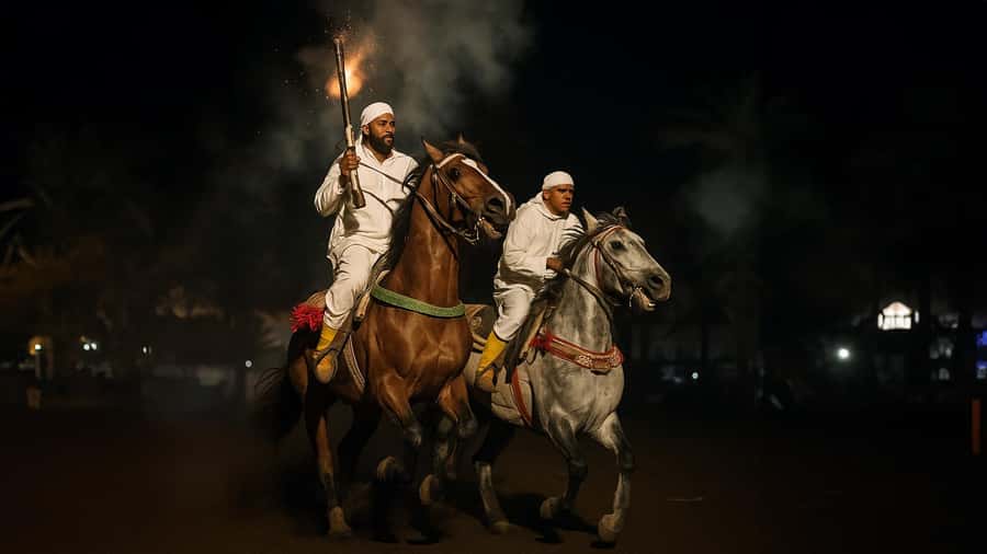 Marrakesh: Fantasia Show & Moroccan Dinner - Entering Chez Ali’s Lantern-Lit Caidal Tent