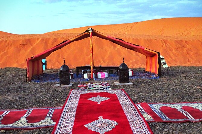 Night in Erg chebbi Desert, Camel Ride, Departure From Errachidia - Sunset, bonfire time, and sandboarding near the dunes