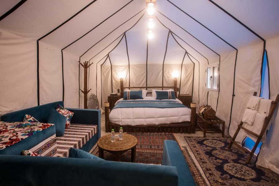 Overnight in Luxury Tent in Desert Camp Erg Chebbi Merzouga - From mint tea to your camel guide